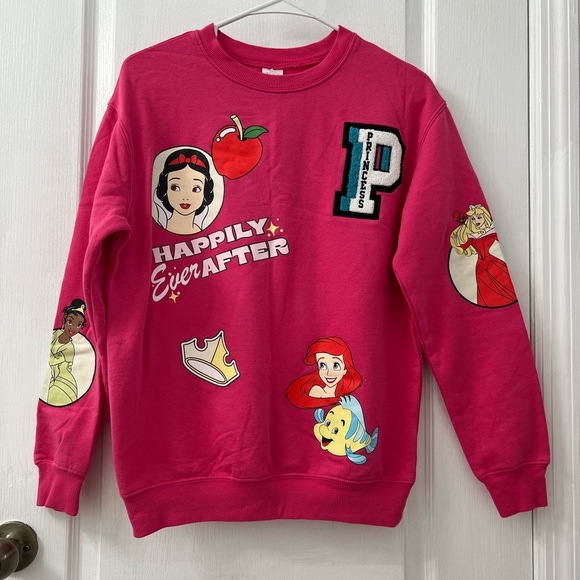 Disney Pink 100 Princess Graphic Sweatshirt (Size XS) - Picture 1 of 10